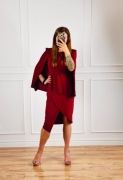 Sukienka Club London elegancka do pracy ślub wesele chrzciny burgund r.40