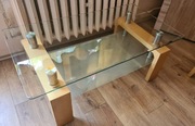 Ława szklana złota, złoty stolik kawowy 