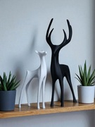 Zestaw Eleganckich Figurek Dekoracyjnych - Jeleń i Łania (2 szt.)