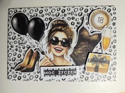 Kartka okolicznościowa na 18-te urodziny dla dziewczyny rękodzieło 