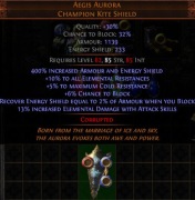 Aegis Aurora - 400% Armour & ES - 30 Quality !!!