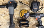 Wiertarko wkrętarka i szlifierka kątowa Sthor 20v zestaw