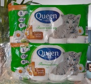 Papier toaletowy rumiankowy Queen 3 warstwowy 150 listkow 4x8 rolek