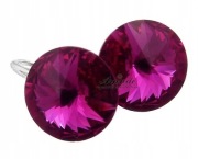 Piękne Kolczyki Fuchsia Paris Kryształy Swarovski Elements Srebro