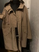OCHNIK kurtka płaszcz parka trencz oversize kaptur beżowa camel duża