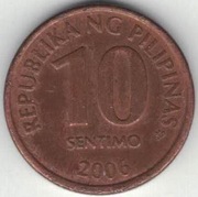 Filipiny 10 sentimo centymów 2006 -  17 mm - nr 2