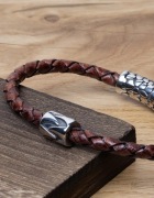 Unikatowa Bransoletka Męska ze Skóry Naturalnej SADDLEHIDE