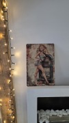 Plakat Metalowy Retro Pin-Up Girl & Jukebox 