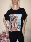 Bluzka z nadrukiem t-shirt damski z krótkim rękawem barbie