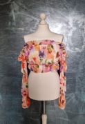 Bluzka hiszpanka kwiaty S M off shoulder zwiewna lato