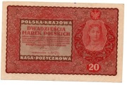 PKKP BANKNOT 20 MAREK POLSKICH 1919 II SERIA  FV 