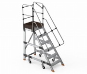 Drabina magazynowa podest jezdny HIGHER S-8705-Y 5 stopnie + podest