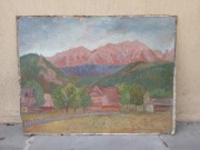 Stary obraz pejzaż polski górski Wygrzywalska ZPAP Giewont PRL