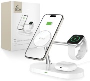 Ładowarka indukcyjna TECH-PROTECT A12 3in1 Magnetic 15W Biały MagSafe
