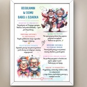 Regulamin w Domu Babci i Dziadka A3 Plakat ramka Ikea biała prezen