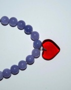 Naszyjnik z serduszkiem koralekoloru anhydryt 