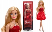 LALKA BARBIE 80-lecie Mattel lalka blondynka w czerwonej sukience 