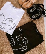 Bluzka damska z aplikacją twarzy