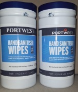 Chusteczki nawilżane do dezynfekcji rąk w pojemniku (200 szt.) PORTWEST