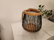 LAMPION DREWNIANY WISZĄCY STOJĄCY LOFT VINTAGE HOMLA OGRODOWY DUŻA ŚWIECA