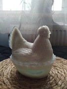 Szklana kura PRL 13 cm 