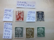 zestaw 5szt. znaczki Mi 246 SAAR 1948 / 1957r. Niemcy SAARLAND kasowane