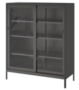 IDASEN Witryna z przesuwanymi drzwiami, ciemnoszary, 120x140 cm