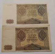 2x 100 zł 1941 serie A,D komplet 