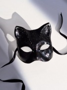 Maska KOT Czarna na Oczy – Wenecka Maska Karnawałowa Zwierzęca