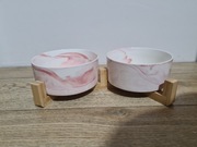 Podstawka drewniana stojak drewniany na miski dla psa / kota