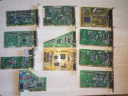 Zestaw kart dźwiękowych oraz graficznych ISA 8 16 BIT