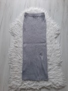 ZARA piękna długa srebrna spódnica z roporkiem XS 34