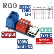 5x wyzwalacz PD 100W USB-C regulacja napięcia 5V-20V Trigger