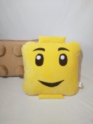 Poduszka głowa klocka żółta welur rękodzieło 