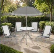 Zestaw mebli ogrodowy 4 osobowy szary
