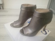 BOTKI GUESS ROZ. 39 ZŁOTE peep toe skóra NOWE