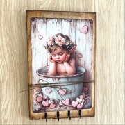 Drewniany wieszak na klucze / biżuterię