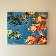 OBRAZ „KOLOROWE RYBKI” WIKTORIA GARDECKA 40X60 CM