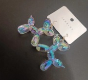 Kolczyki Balloon Dog holograficzne piesek balonowy kawaii Y2K