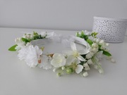 wianek komunijny kwiaty jak żywy boho