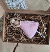 Aniołek Anioł stróż mini makrama zawieszka 