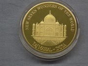 MONETA KOLEKCJONERSKA Z SERII "7 CUDÓW ŚWIATA"- TAJ MAHAL - INDIE- 40 mm.