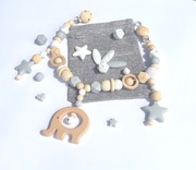 Zawieszka do wózka handmade, girlanda na wózek, Drewniana zawieszka