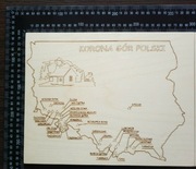 Korona Polski gór obraz grawerowany laserem plyta