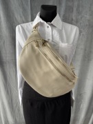 Nerka torebka kremowa skóra naturalna Włoska - nowa