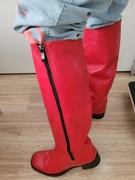 Dorothe SCHUMACHER 40 i pół.  Kozaki skóra naturalna red czerwień maku 