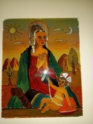 Malarstwo ludowe na szkle; Madonna z Dzieciątkiem; I połowa XXw.