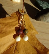 Kolczyki z kamieni Jaspis oceaniczny Koral biały Lawa Rękodzieło