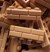 LEGO 15533 Brick cegła, murek 1x4 brązowy/medium nougat - 400 sztuk Nowe