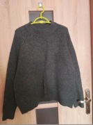 269 Ciemnoszary damski sweter z domieszką wełny rozmiar L